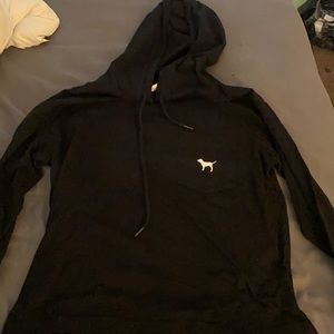 Pink brand black long sleeve with hood